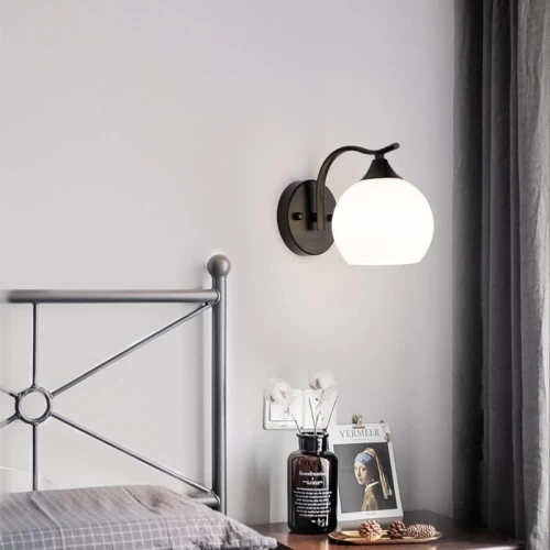 Φωτιστικό Τοίχου-Απλίκα Belinest E27 Μέταλλο - Γυαλί Σε Μαύρο-Λευκό 20X14X17Εκ