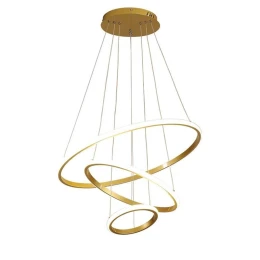 Φωτιστικό Οροφής Rings Led Μέταλλο Χρυσό Φ60X100Εκ