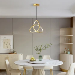 Φωτιστικό Οροφής Trinity Led Μέταλλο Χρυσό Φ22X100Εκ