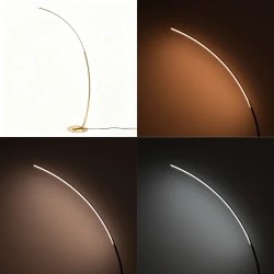 Φωτιστικό Δαπέδου Archer Led Χρυσό Μεταλλικό 70X28X165Εκ