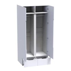Ντουλάπα Δίφυλλη Afina Mdf Σε Λευκή Glossy Απόχρωση 100X57X213Εκ