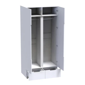 Ντουλάπα Δίφυλλη Afina Mdf Σε Λευκή Glossy Απόχρωση 100X57X213Εκ