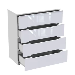 Συρταριέρα Afina Mdf Σε Λευκή Glossy Απόχρωση 90X44X101Εκ