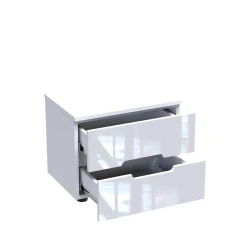 Κομοδίνο Afina Mdf Σε Λευκή Glossy Απόχρωση 50X35X41Εκ