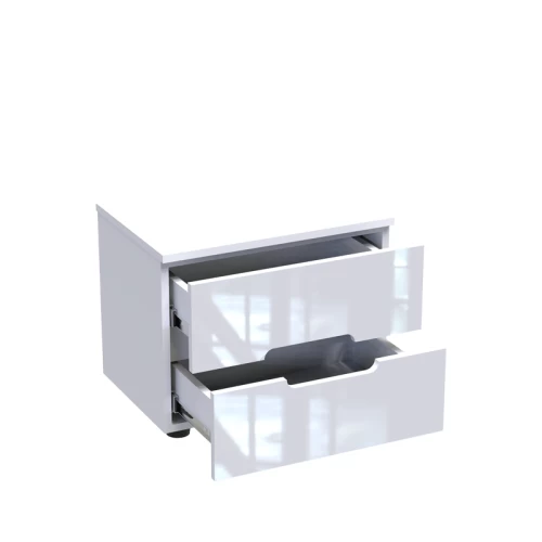 Κομοδίνο Afina Mdf Σε Λευκή Glossy Απόχρωση 50X35X41Εκ