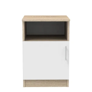 Κομοδίνο Galdi Σε Sonoma-Λευκή Απόχρωση 40X45X60Εκ