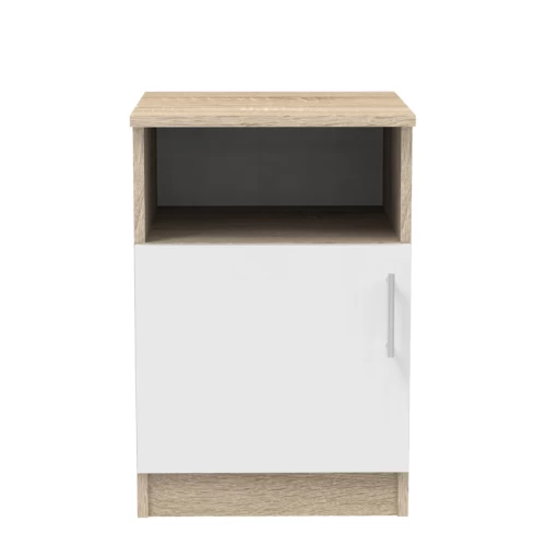 Κομοδίνο Galdi Σε Sonoma-Λευκή Απόχρωση 40X45X60Εκ