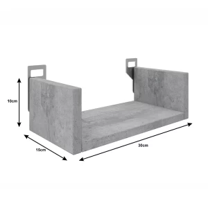 Ραφιέρα Τοίχου Derva Σε Cement Γκρι Απόχρωση 30X15X10Cm