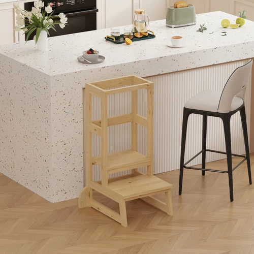 Παιδικός Πύργος Εκμάθησης Chiquel Τ. Montessori Ξύλο Σε Φυσική Απόχρωση 45.7X51X90Εκ