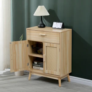 Μπουφές Scandy Ξύλο Πεύκου-Rattan Σε Φυσική Απόχρωση 60X30X80Εκ