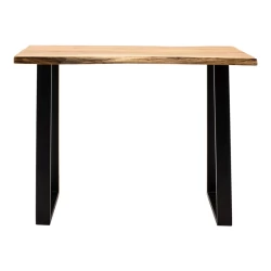 Τραπέζι Μπαρ Miles Μασίφ Ξύλο Ακακίας 3.7-4Εκ Σε Φυσική Απόχρωση Με Μαύρα Μεταλλικά Πόδια 120X53X97Εκ