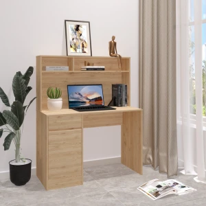 Γραφείο Εργασίας Secreta Με Ράφι Σε Oak Απόχρωση 110X50X135Εκ