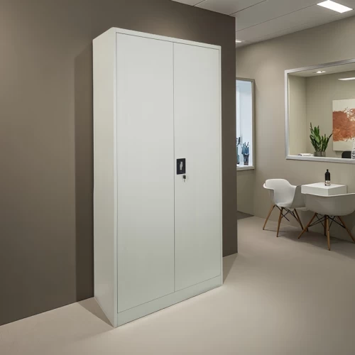 Μεταλλική Ντουλάπα Zogi Με Χώρισμα Σε Ανοιχτό Γκρι 90X45X180Εκ