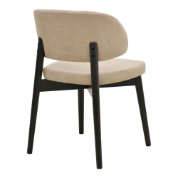 Καρέκλα Siena Μπεζ Ύφασμα Μαύρο Rubberwood 48X50X81Εκ