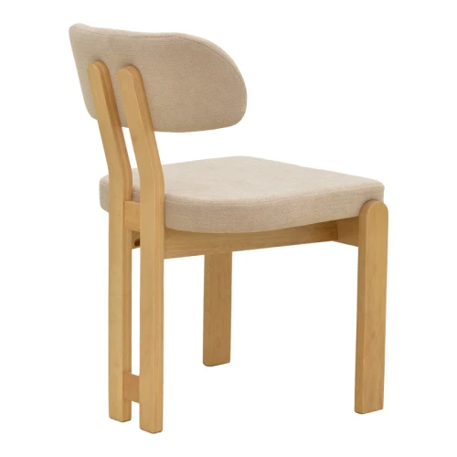 Καρέκλα Genoa Sonoma Rubberwood Και Μπεζ Ύφασμα 50X43X82Εκ