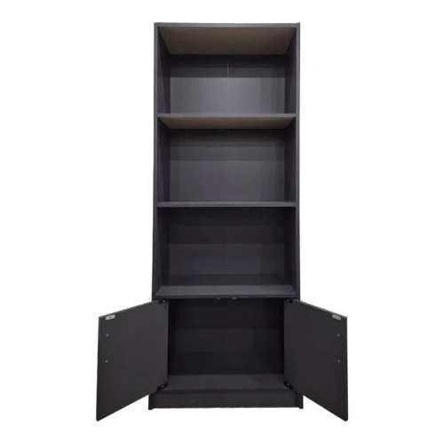 Βιβλιοθήκη Tekaro Σε Ανθρακί Απόχρωση 60X29X166Εκ
