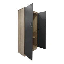 Ντουλάπα Δίφυλλη Athos Σε Sonoma-Ανθρακί Απόχρωση 80X42X180Εκ
