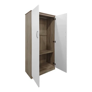 Ντουλάπα Δίφυλλη Athos Σε Sonoma-Λευκή Απόχρωση 80X42X180Εκ