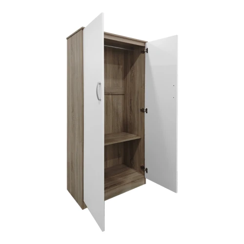 Ντουλάπα Δίφυλλη Athos Σε Sonoma-Λευκή Απόχρωση 80X42X180Εκ