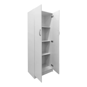Ντουλάπα Δίφυλλη Athos Σε Λευκή Απόχρωση 60X42X180Εκ