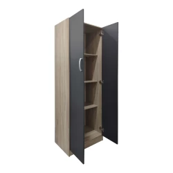Ντουλάπα Δίφυλλη Athos Σε Sonoma-Ανθρακί Απόχρωση 60X42X180Εκ