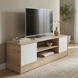 Έπιπλο Τηλεόρασης Sasa Sonoma-Λευκό 120X35X41.5Εκ
