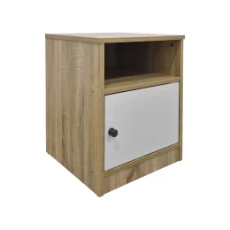 Κομοδίνο Lenea Sonoma-Λευκό 40X40X50Εκ