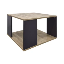 Τραπέζι Σαλονιού Zelegan Sonoma-Ανθρακί 60X60X39Εκ