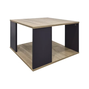 Τραπέζι Σαλονιού Zelegan Sonoma-Ανθρακί 60X60X39Εκ