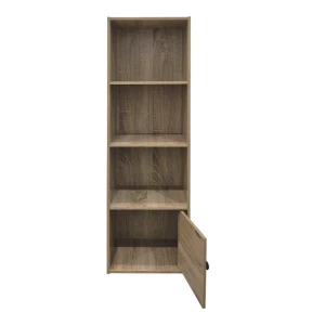 Βιβλιοθήκη-Στήλη Lenobia Με Ντουλάπι Sonoma 30.5X24X95Εκ