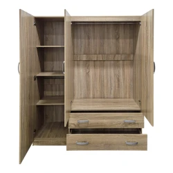 Ντουλάπα Τρίφυλλη Με 2 Συρτάρια Alvia Sonoma 150X51X180Εκ