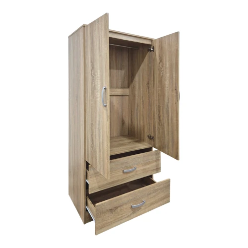 Ντουλάπα Δίφυλλη Με 2 Συρτάρια Alvia Sonoma 80X51.5X180Εκ