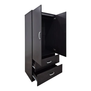 Ντουλάπα Δίφυλλη Με 2 Συρτάρια Alvia Wenge 80X51.5X180Εκ