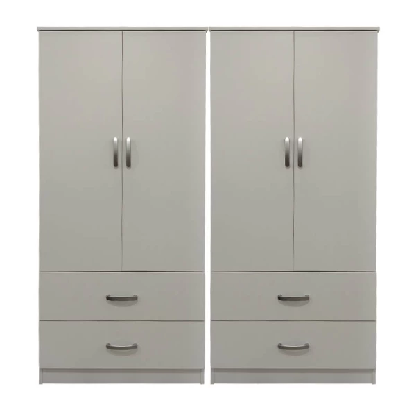 Ντουλάπα Τετράφυλλη Με Συρτάρια Lego Λευκή 160X42X180Εκ