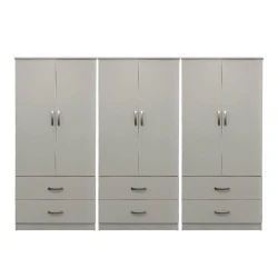 Ντουλάπα Εξάφυλλη Με Συρτάρια Athos Λευκή 240X42X180Εκ