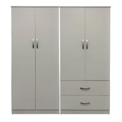 Ντουλάπα Τετράφυλλη Athos Λευκή 160X42X180Εκ