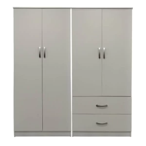 Ντουλάπα Τετράφυλλη Athos Λευκή 160X42X180Εκ