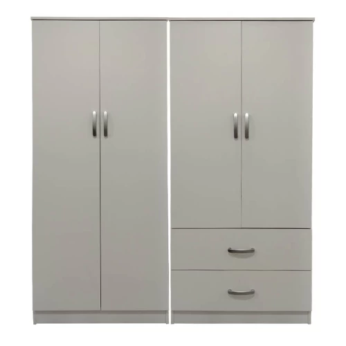 Ντουλάπα Τετράφυλλη Athos Λευκή 160X42X180Εκ