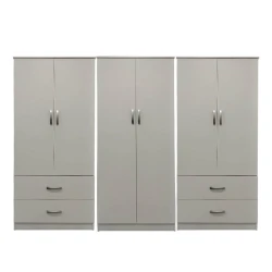 Ντουλάπα Εξάφυλλη Athos Λευκή 240X42X180Εκ