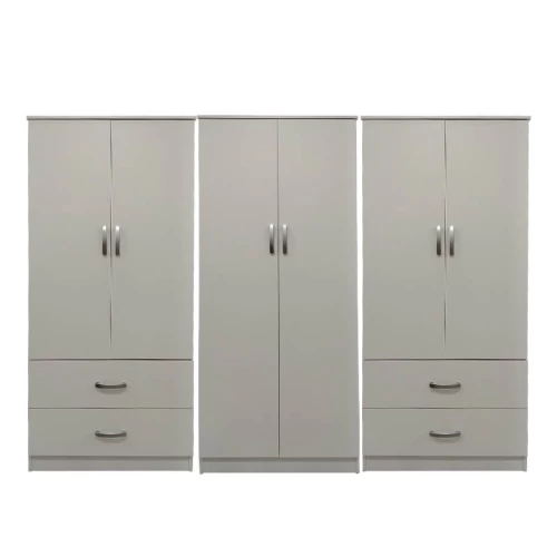 Ντουλάπα Εξάφυλλη Athos Λευκή 240X42X180Εκ