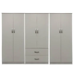 Ντουλάπα Εξάφυλλη Athos I Λευκή 240X42X180Εκ