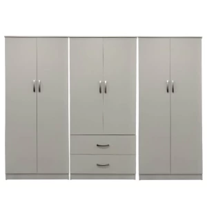 Ντουλάπα Εξάφυλλη Athos I Λευκή 240X42X180Εκ