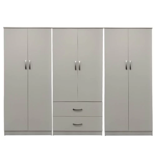 Ντουλάπα Εξάφυλλη Athos I Λευκή 240X42X180Εκ