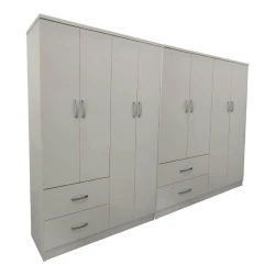 Ντουλάπα Οχτάφυλλη Athos Λευκή 241X42X181Εκ
