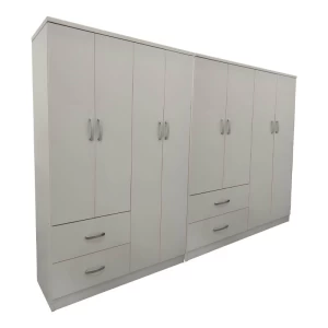 Ντουλάπα Οχτάφυλλη Athos Λευκή 241X42X181Εκ