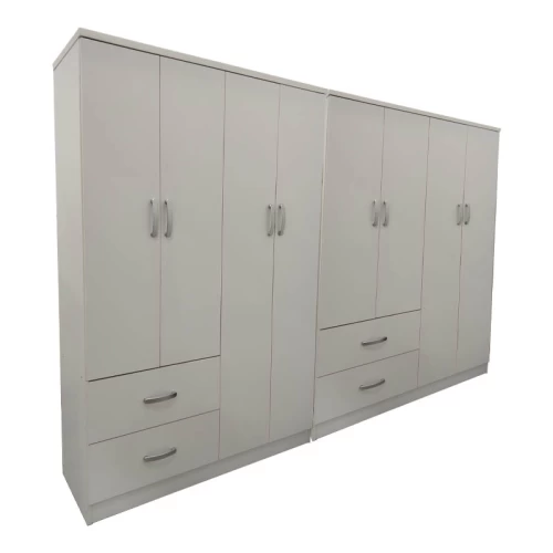 Ντουλάπα Οχτάφυλλη Athos Λευκή 241X42X181Εκ
