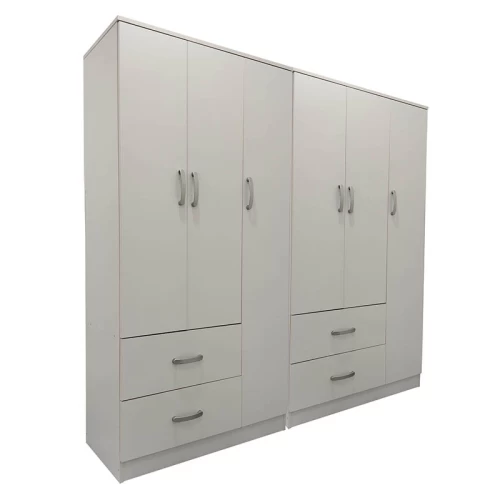 Ντουλάπα Εξάφυλλη Athos Λευκή 180X42X180Εκ