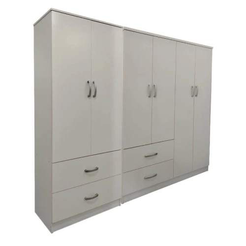 Ντουλάπα Εξάφυλλη Athos Λευκή 200,5X42X180Εκ