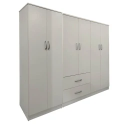 Ντουλάπα Εξάφυλλη Athos Ι Λευκή 200,5X42X180Εκ