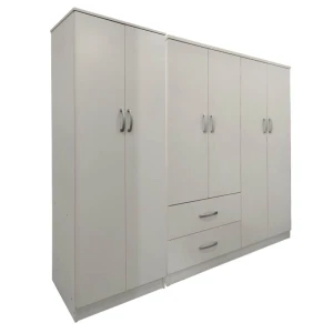 Ντουλάπα Εξάφυλλη Athos Ι Λευκή 200,5X42X180Εκ